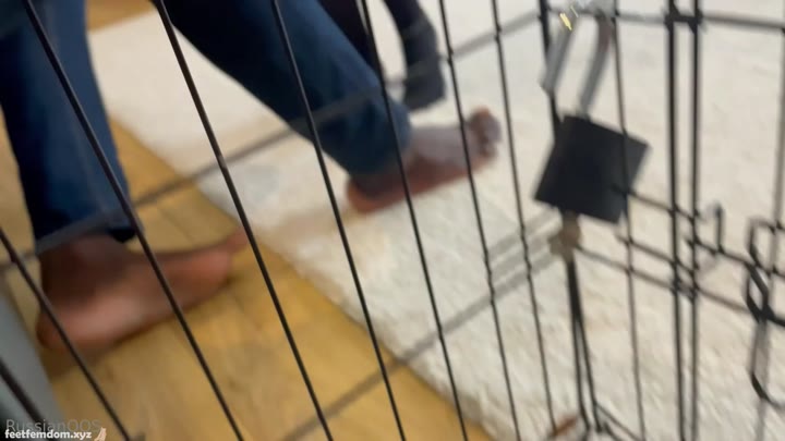 RussianQoS - Cuckold in chastity and cage watching his wife with BBC