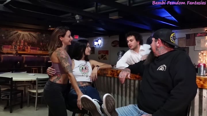 Bambi Femdom Fantasies - Greasy Rose and Mya Pleasure Cuck the Bartender