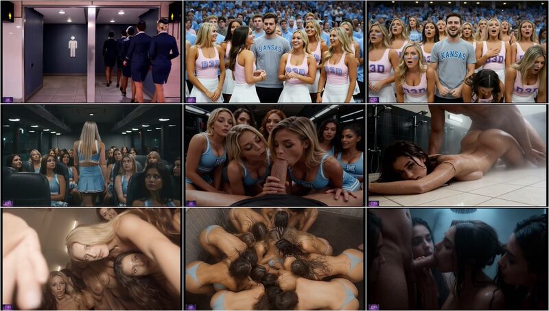 Cheerleaders Serve Naked to Handsome Team Leader.mp4